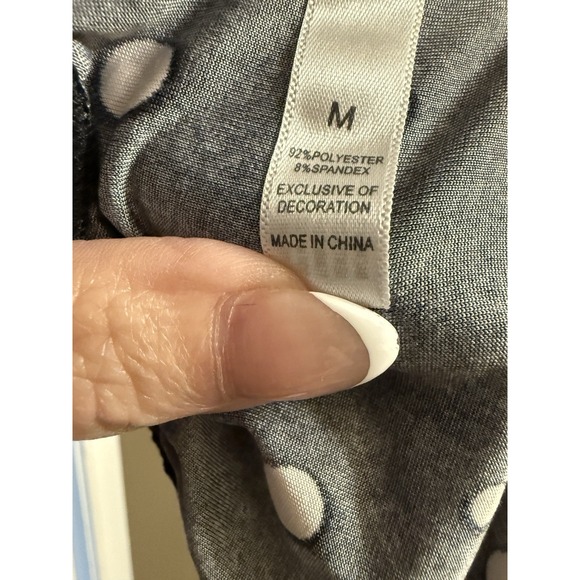 Intima Bella‎ Donna PJ Set Black With Pink Polka Dots Women's Size Medium - Picture 7 of 7